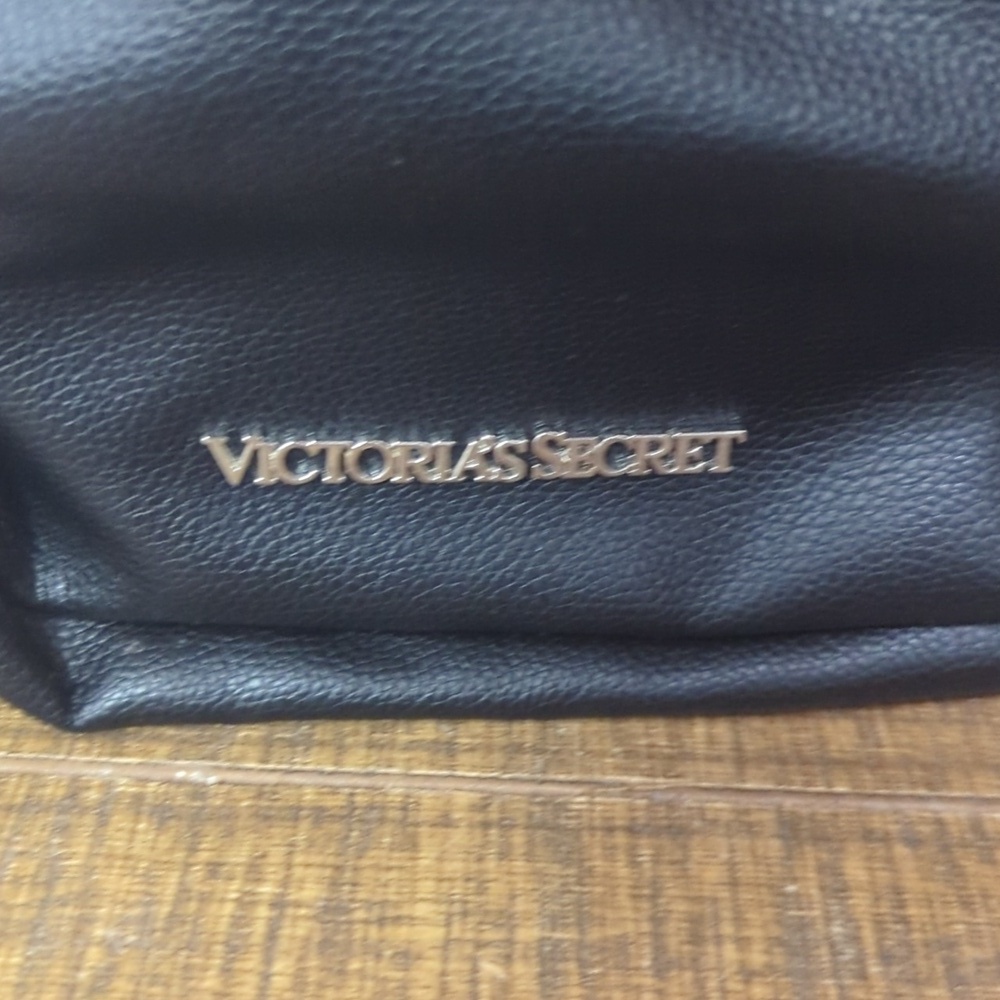 Like New Victoria's Secret Black Drawstring Tassle Bag Purse - Picture 2 of 8